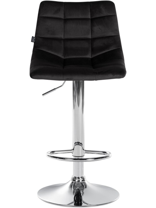 Lot de 2 tabourets de bar Jerry velours chrome, noir Lot de 2 tabourets de bar Jerry velours chrome, noir