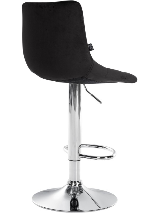 Lot de 2 tabourets de bar Jerry velours chrome, noir Lot de 2 tabourets de bar Jerry velours chrome, noir