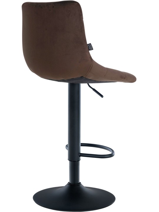 Lot de 2 tabourets de bar Jerry velours, brun