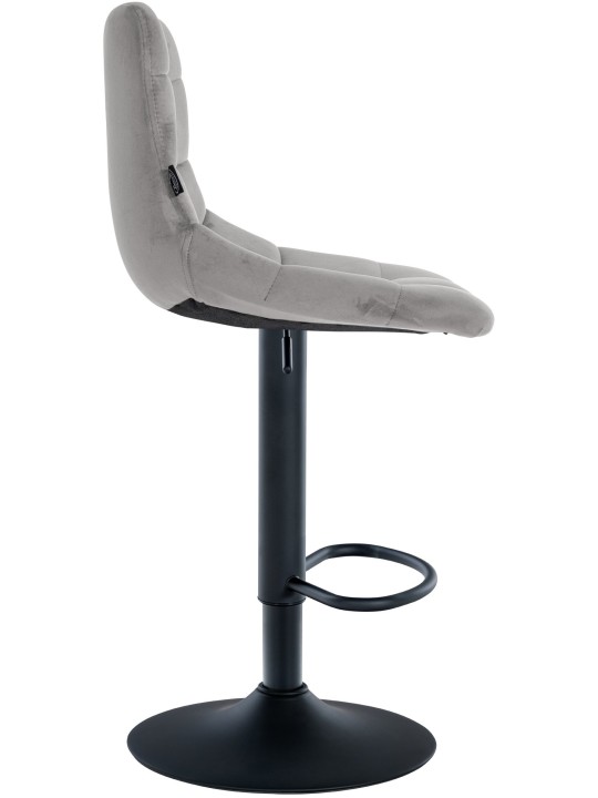 Lot de 2 tabourets de bar Jerry velours, gris
