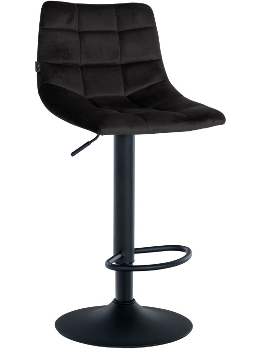 Lot de 2 tabourets de bar Jerry velours, noir