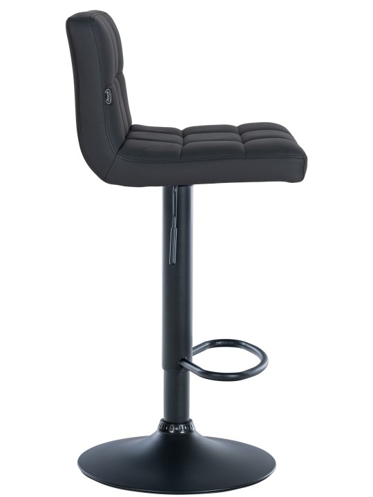 Tabouret de bar Feni simili cuir, noir