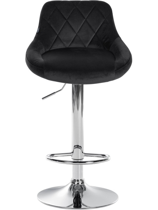 Lot de 2 tabourets de bar Lazio velours chrome, noir Lot de 2 tabourets de bar Lazio velours chrome, noir