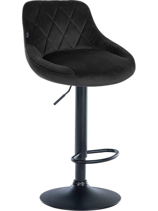 Lot de 2 tabourets de bar Lazio velours, noir Lot de 2 tabourets de bar Lazio velours, noir