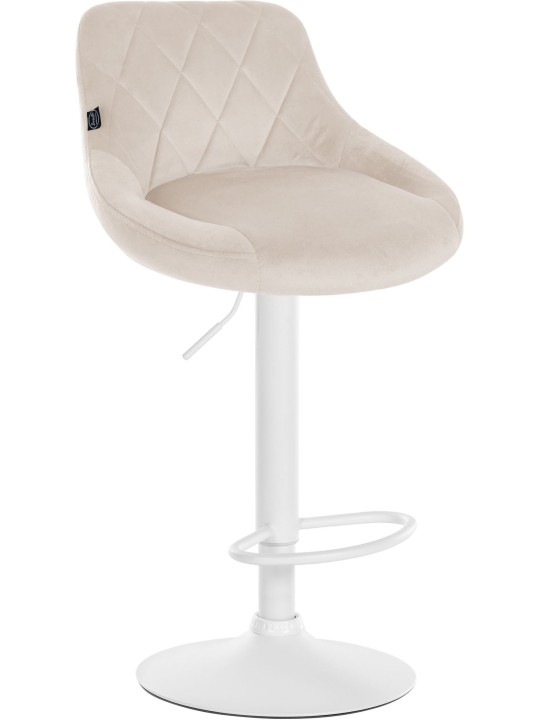 Lot de 2 tabourets de bar Lazio velours, crème Lot de 2 tabourets de bar Lazio velours, crème