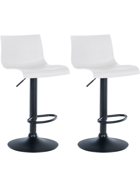 Lot de 2 tabourets de bar Branford plastique, blanc Lot de 2 tabourets de bar Branford plastique, blanc