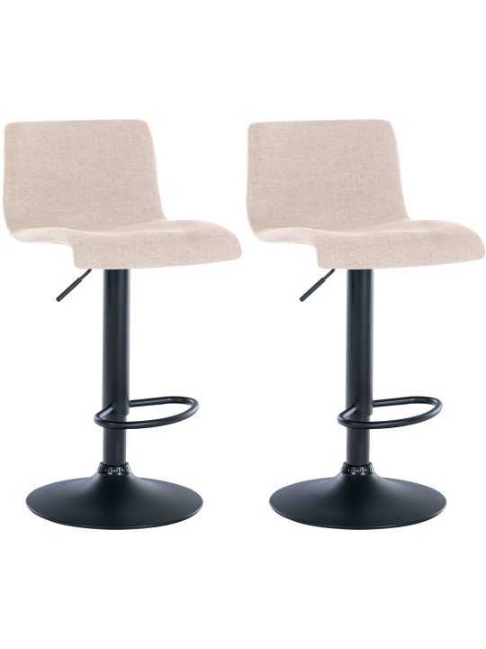 Lot de 2 tabourets de bar Branford tissu, crème Lot de 2 tabourets de bar Branford tissu, crème