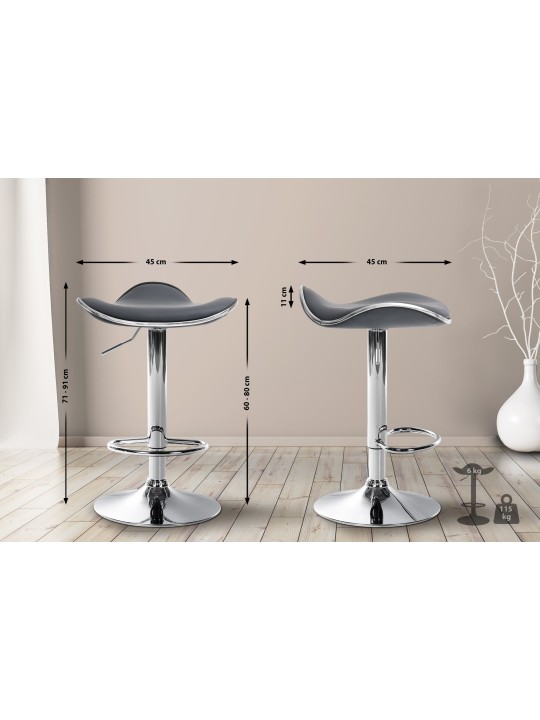 Tabouret de bar Shanghai similicuir C, gris Tabouret de bar Shanghai similicuir C, gris