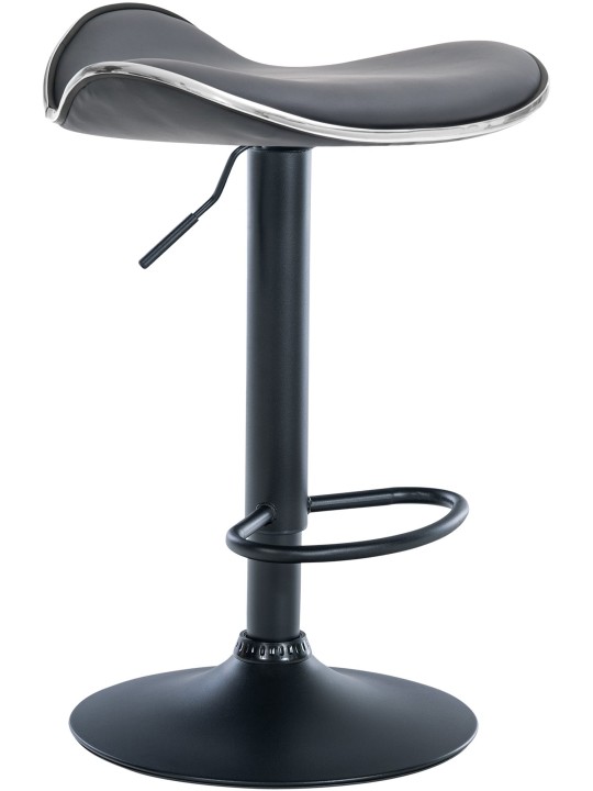 Tabouret de bar Shanghai similicuir noir, gris Tabouret de bar Shanghai similicuir noir, gris