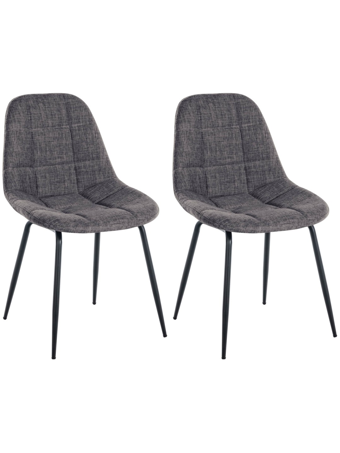 Lot de 2 chaises Tom tissu, gris clair