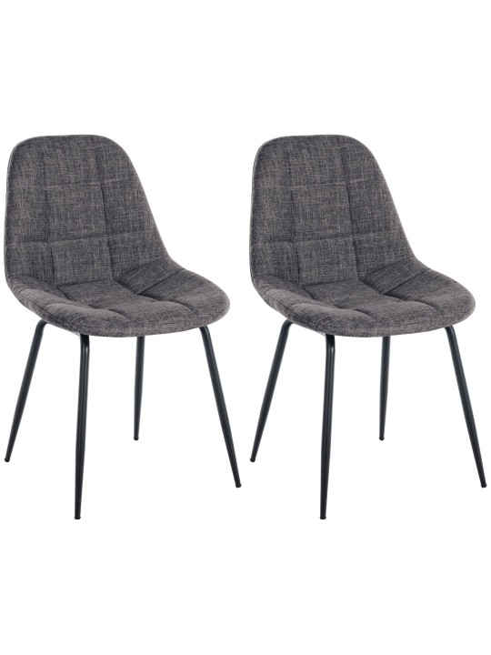 Lot de 2 chaises Tom tissu, gris clair Lot de 2 chaises Tom tissu, gris clair