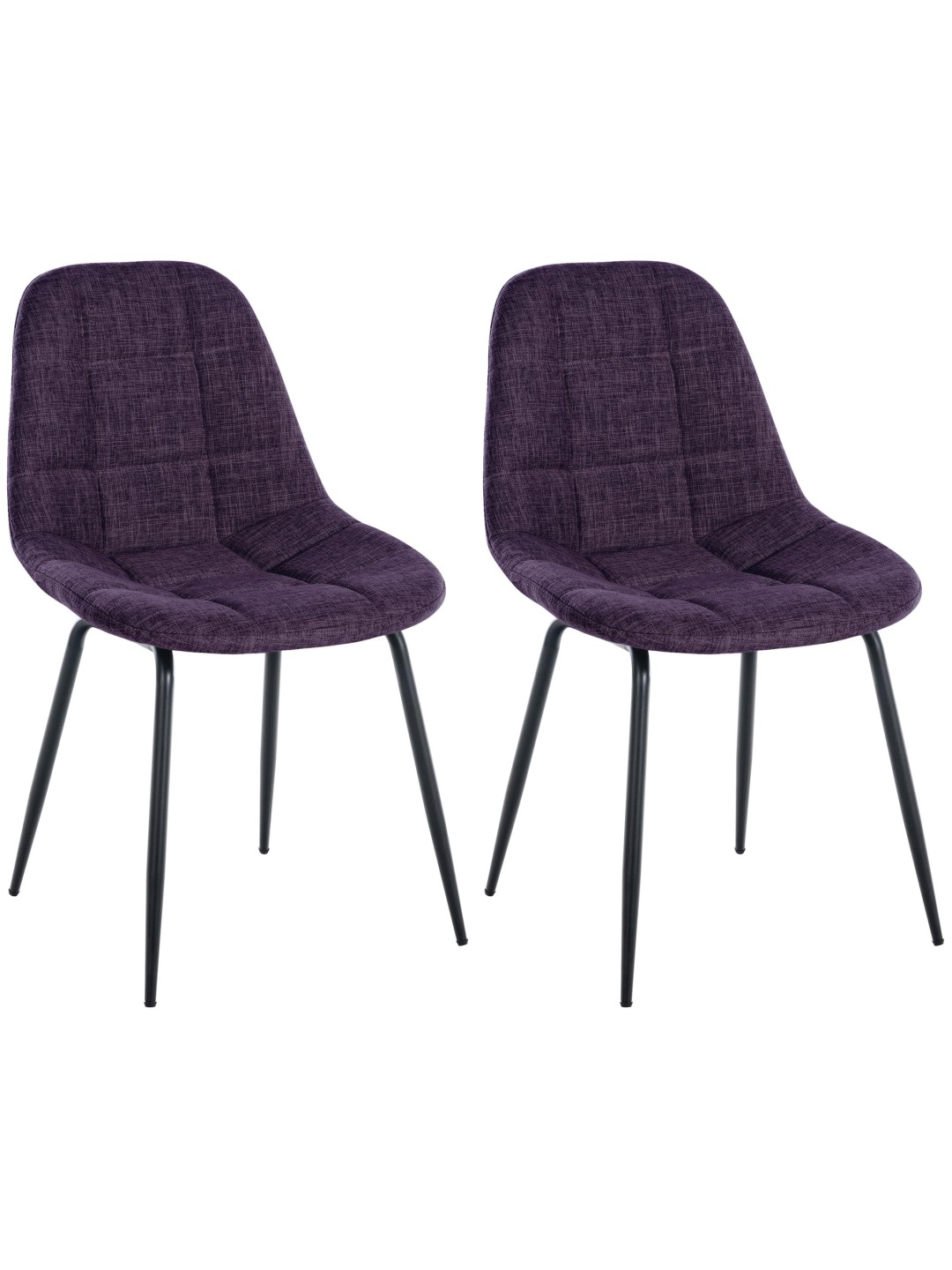 Lot de 2 chaises Tom tissu, violet