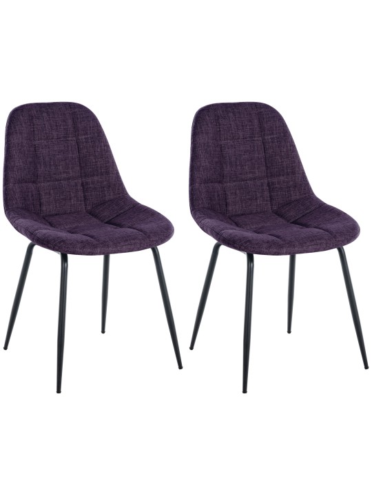 Lot de 2 chaises Tom tissu, violet Lot de 2 chaises Tom tissu, violet