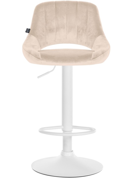 Lot de 2 tabourets de bar Milet velours W, crème Lot de 2 tabourets de bar Milet velours W, crème