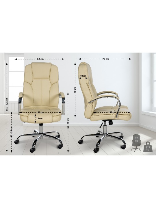 Chaise de bureau BIG Xanthos, crème