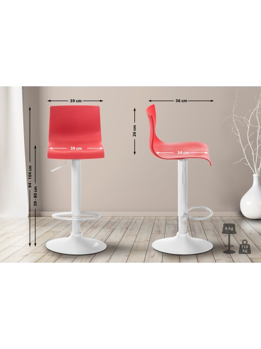 Tabouret de bar Hoover W, rouge