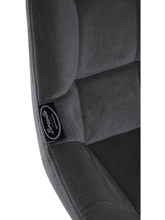 Tabouret de bar Weston velours, gris foncé
