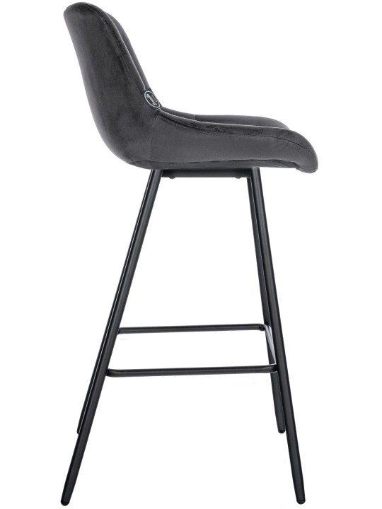 Tabouret de bar Weston velours, gris foncé