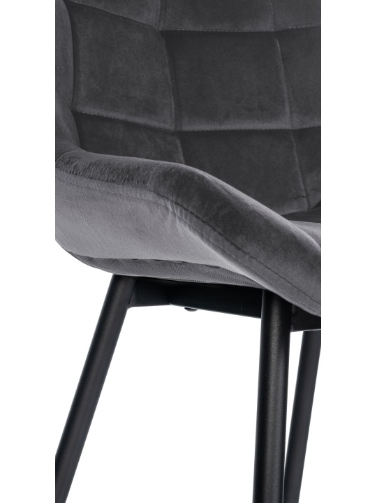 Tabouret de bar Weston velours, gris foncé