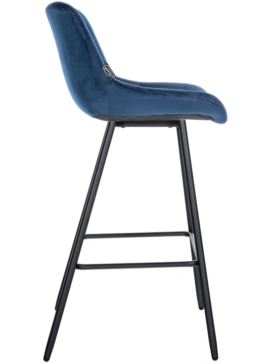 Tabouret de bar Weston velours, bleu Tabouret de bar Weston velours, bleu