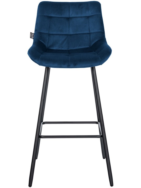 Tabouret de bar Weston velours, bleu Tabouret de bar Weston velours, bleu