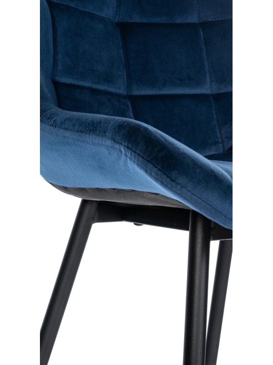 Tabouret de bar Weston velours, bleu Tabouret de bar Weston velours, bleu