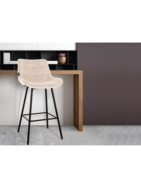Tabouret de bar Weston velours, crème Tabouret de bar Weston velours, crème