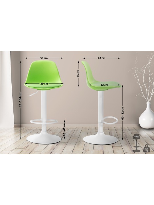 Tabouret de bar Kiel simili cuir, vert