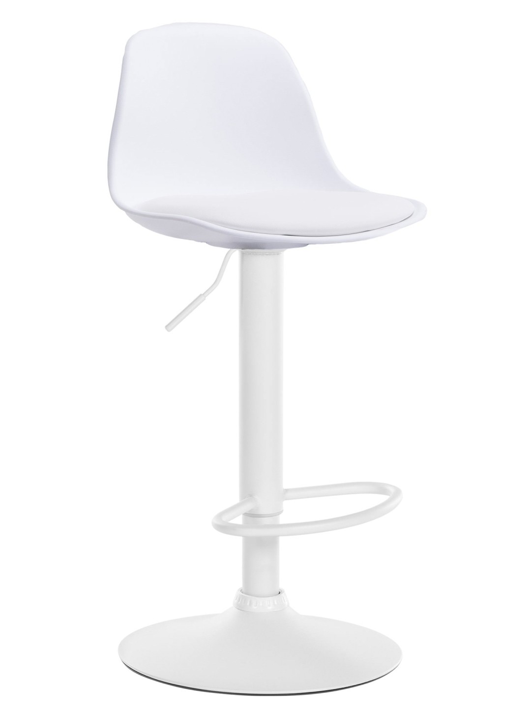 Tabouret de bar Kiel simili cuir, blanc