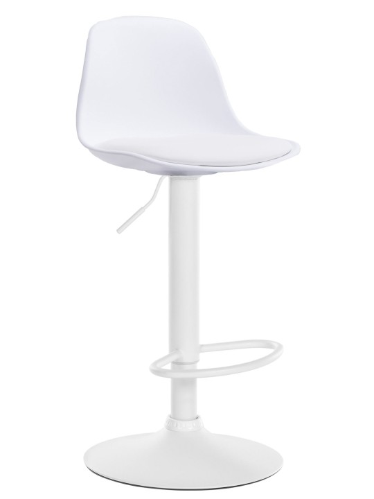 Tabouret de bar Kiel simili cuir, blanc