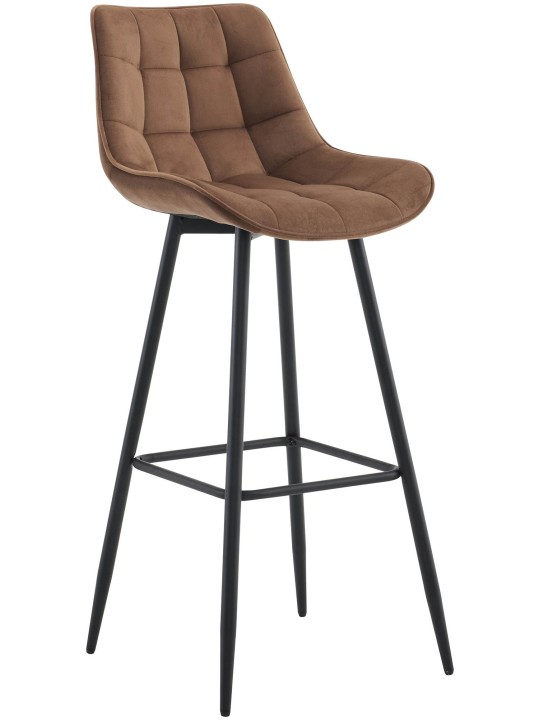Tabouret de bar Dartford velours, brun