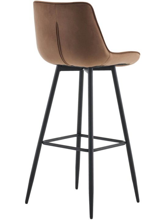 Tabouret de bar Dartford velours, brun