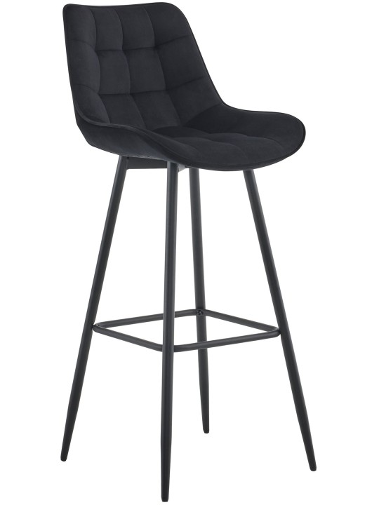 Tabouret de bar Dartford velours, noir Tabouret de bar Dartford velours, noir