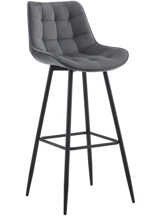 Tabouret de bar Dartford velours, gris foncé Tabouret de bar Dartford velours, gris foncé
