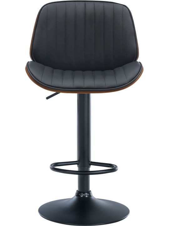 Lot de 2 tabourets de bar Nova simili cuir, noyer/noir
