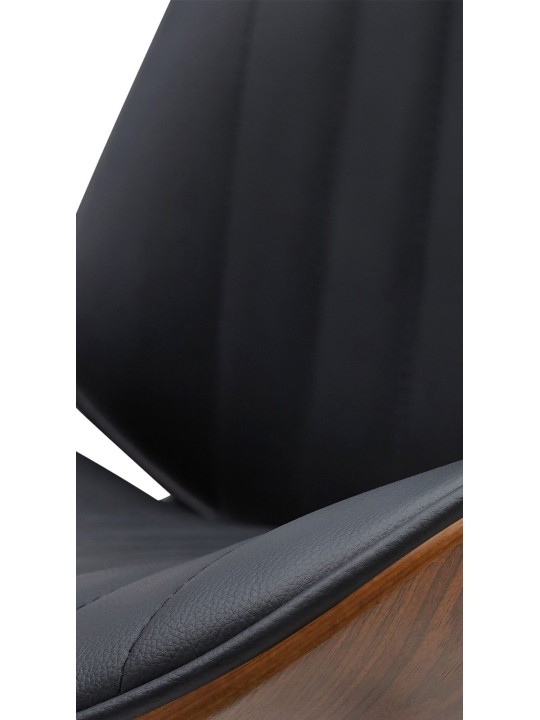 Lot de 2 tabourets de bar Nova simili cuir, noyer/noir