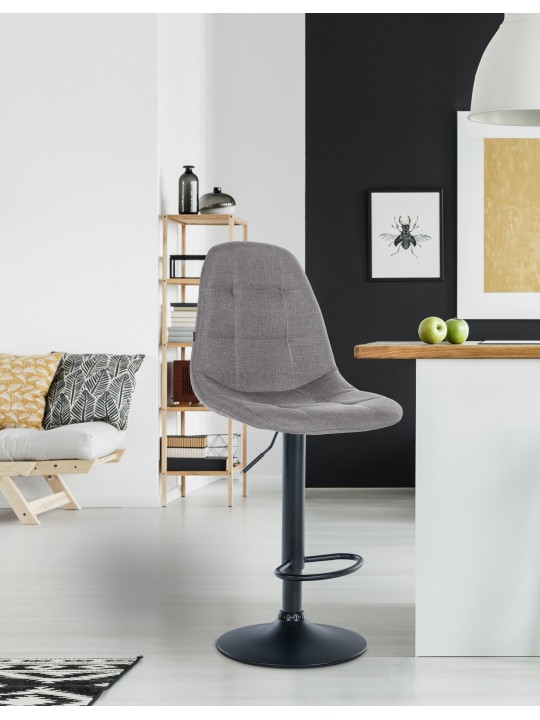 Tabouret de bar Elmore tissu B, gris