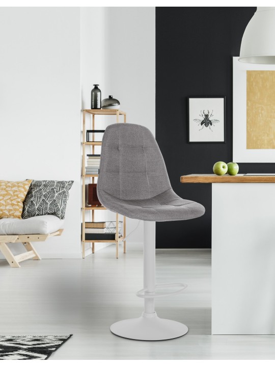 Tabouret de bar Elmore tissu W, gris