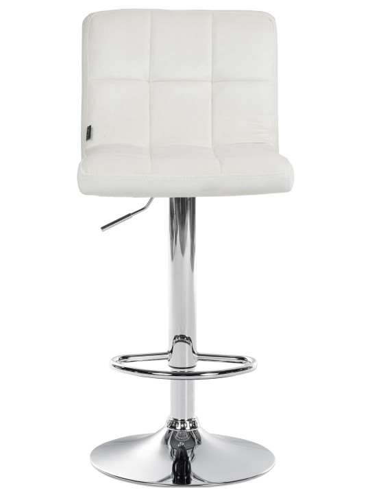 Lot de 2 tabourets de bar Peru velours chrome, crème