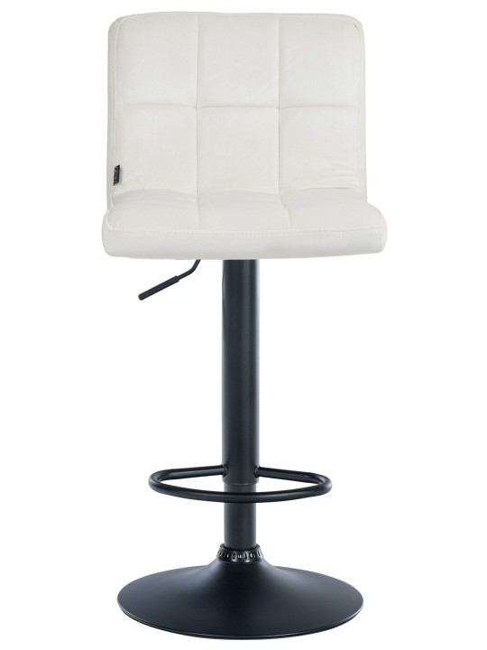 Lot de 2 tabourets de bar velours Pérou, crème