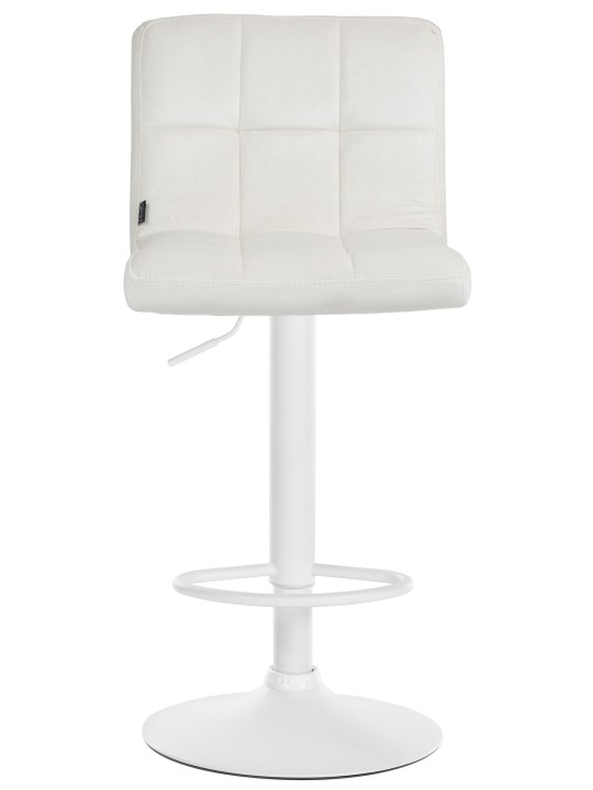 Lot de 2 tabourets de bar velours Pérou, crème