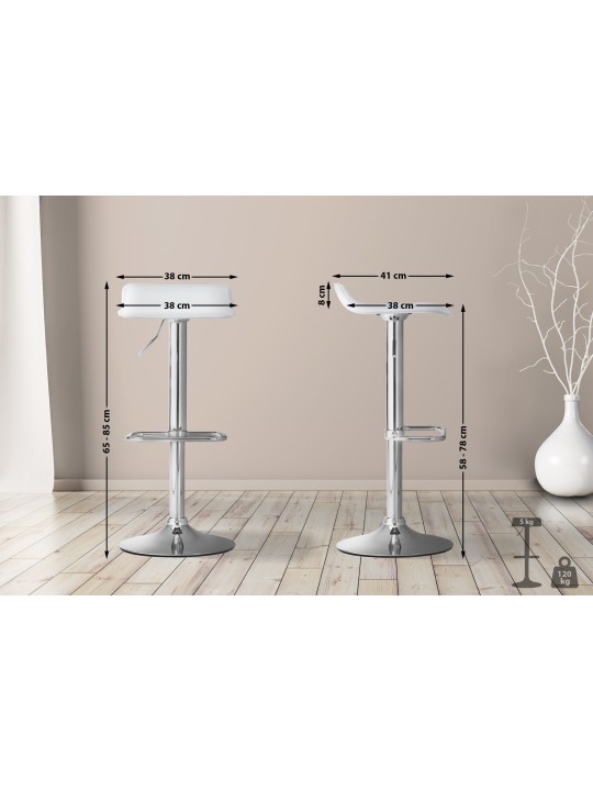 Tabouret de bar DYN, blanc