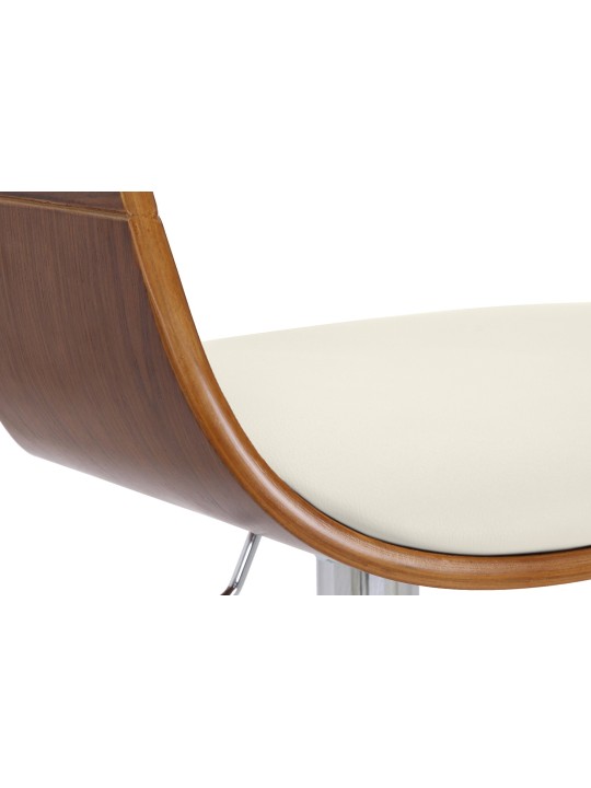 Tabouret de bar Kingston C, noyer/blanc