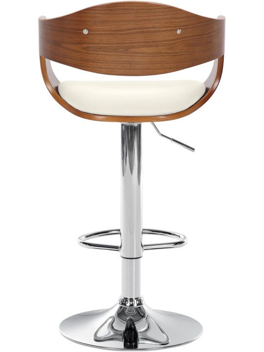 Tabouret de bar Kingston C, noyer/blanc