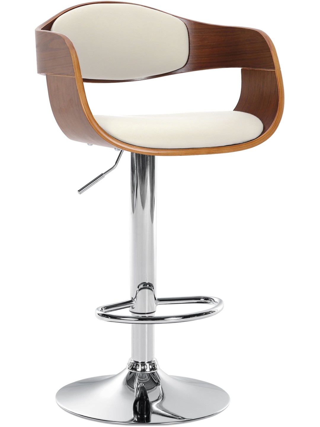 Tabouret de bar Kingston C, noyer/blanc