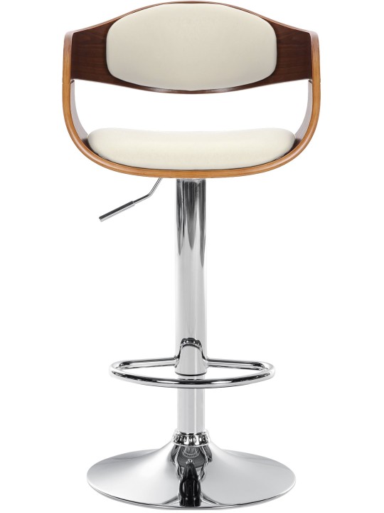 Tabouret de bar Kingston C, noyer/blanc