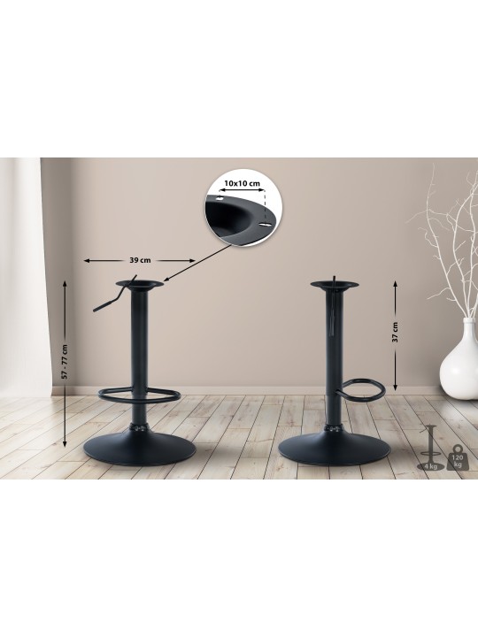 Châssis de remplacement pour tabouret de bar 10 x 10 cm, noir Châssis de remplacement pour tabouret de bar 10 x 10 cm, noir