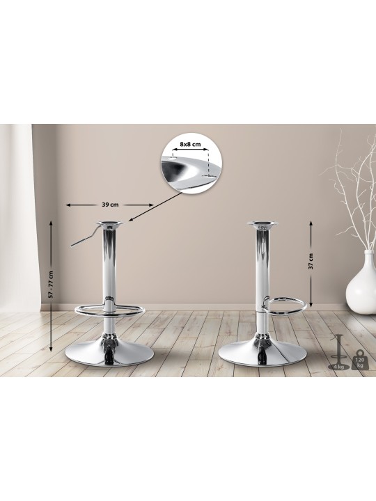 Cadre XL pour tabourets de bar 8 x 8 cm, chrome Cadre XL pour tabourets de bar 8 x 8 cm, chrome