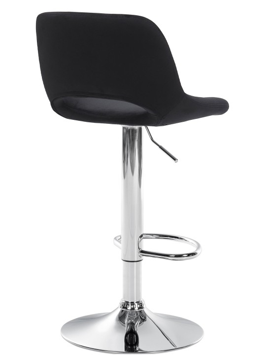 Tabouret de bar Camden velours chrome, noir