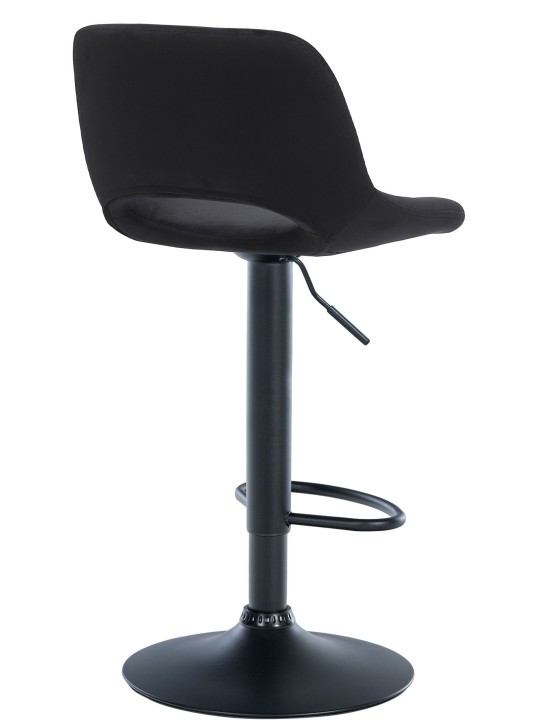 Tabouret de bar Camden velours, noir